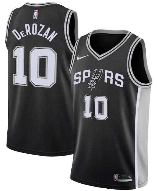Men's Black  San Antonio Spurs #10 DeMar DeRozan Icon Edition Swingman Stitched Jersey
